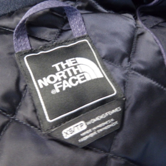 THE NORTH FACE DOWN PUFFER purple hooded HYVENT 550 JACKET COAT XS - Picture 6 of 7